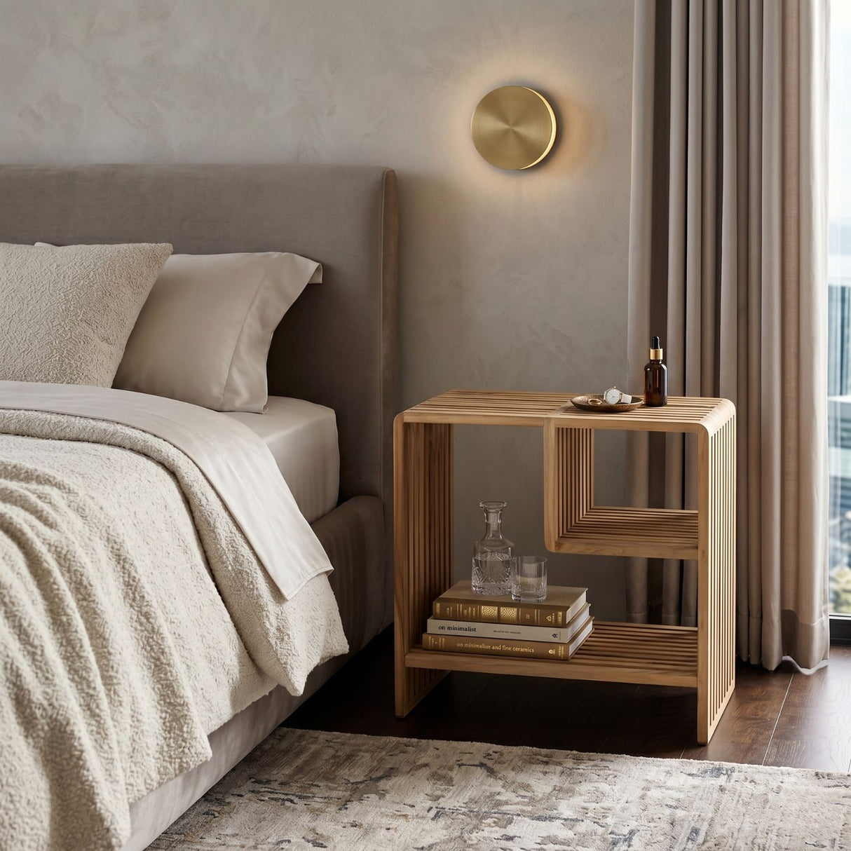 Modern furniture - Slatted Teak Nightstand - www.oroa.com | Oroa.com