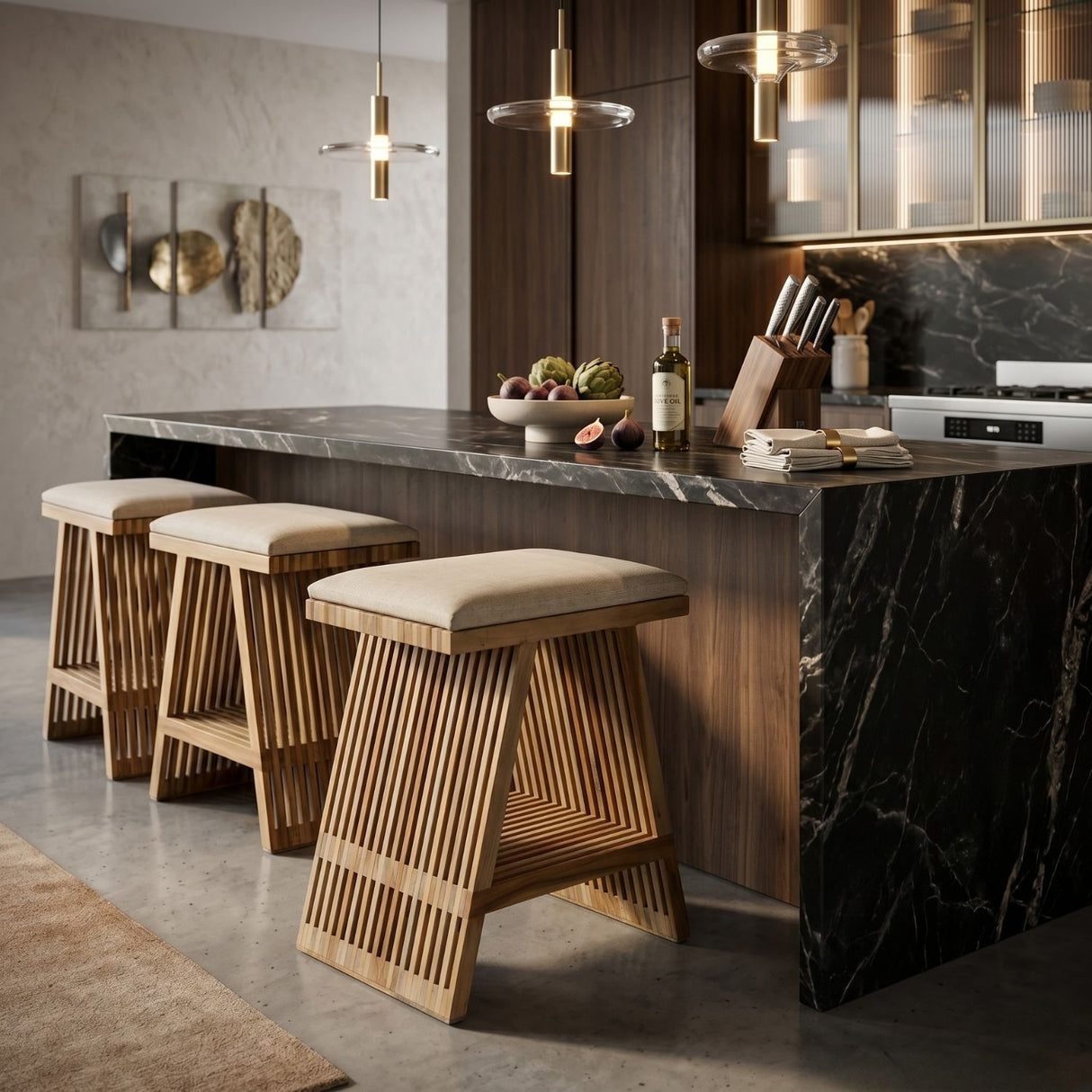 Modern furniture - A-Shaped Base Teak Stool - www.oroa.com | Oroa.com
