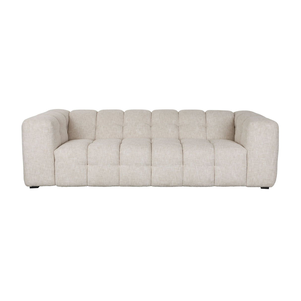 Modern furniture - Beige Linen Channel-Tufted Sofa - www.oroa.com | Oroa.com