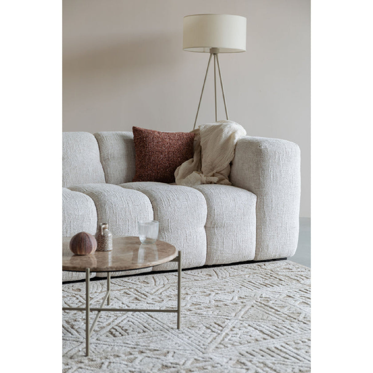 Modern furniture - Beige Linen Channel-Tufted Sofa - www.oroa.com | Oroa.com