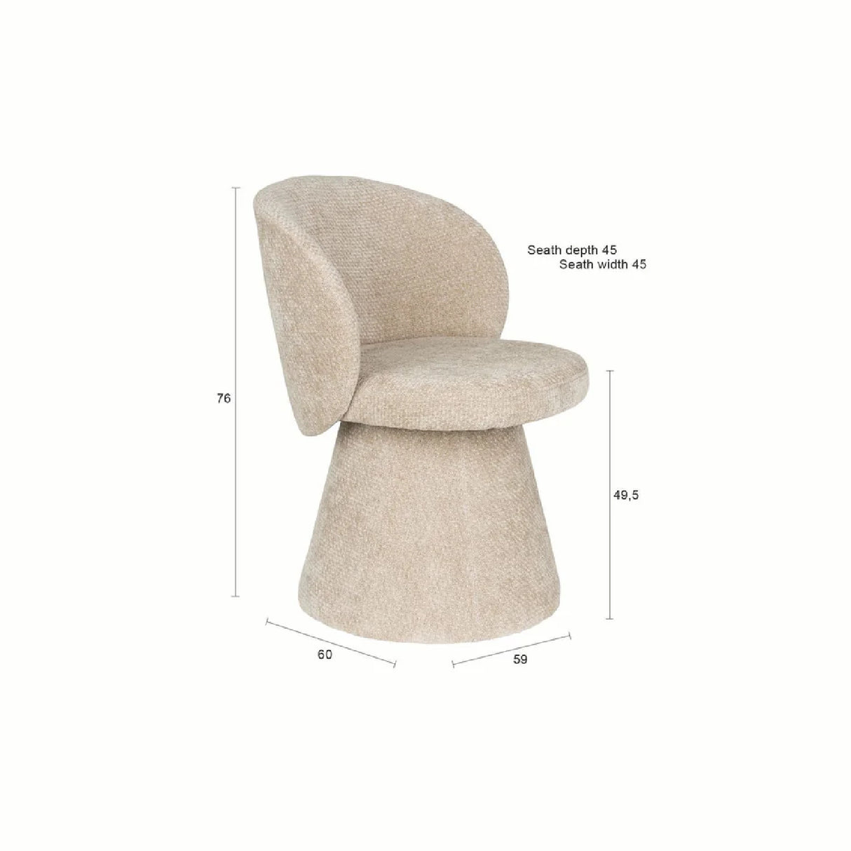 Modern European furniture - Round Base Curved Dining Chair - www.oroa.com | Oroa.com