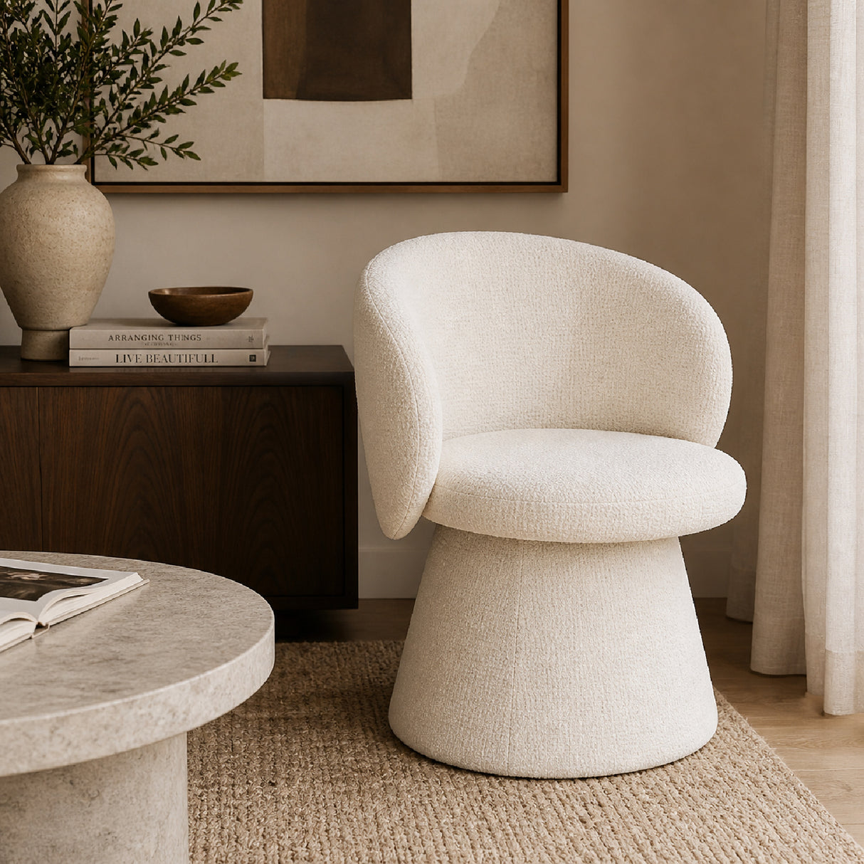 Modern European furniture - Round Base Curved Dining Chair - www.oroa.com | Oroa.com
