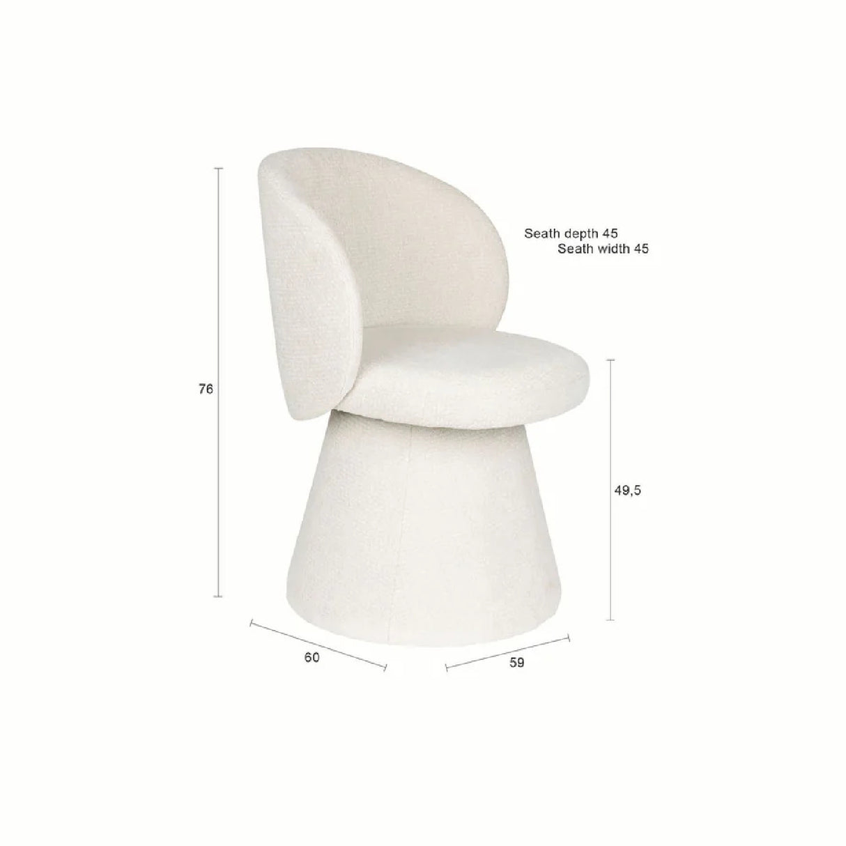 Modern European furniture - Round Base Curved Dining Chair - www.oroa.com | Oroa.com