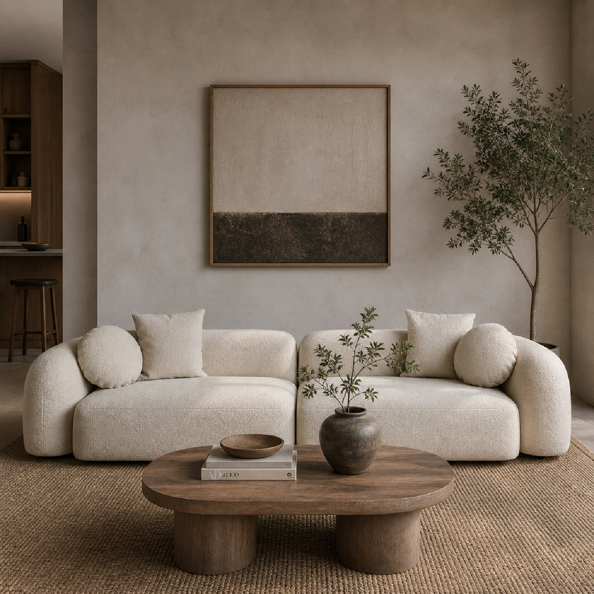 Modern furniture - Beige 4-Seater Sectional Sofa - www.oroa.com | Oroa.com