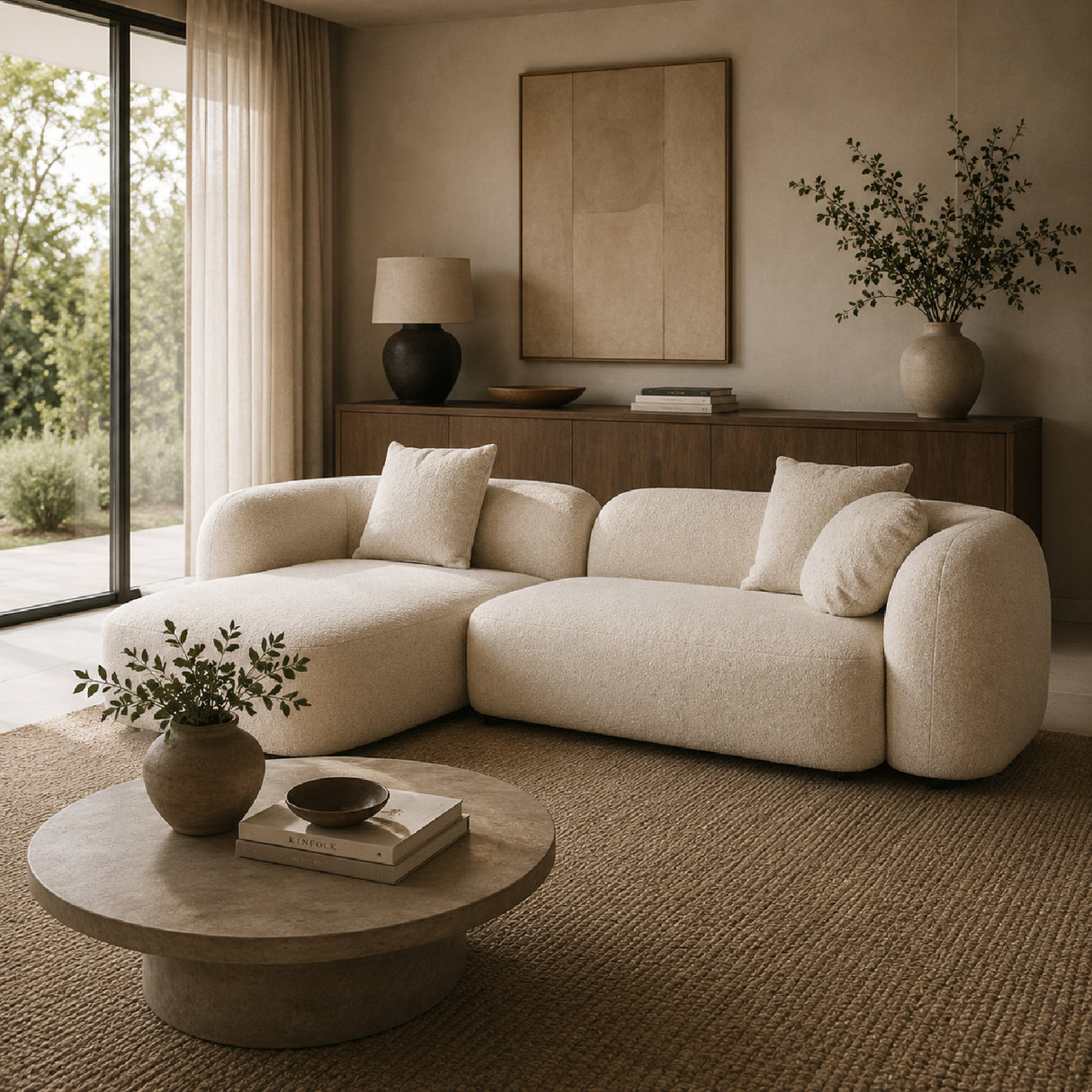 Modern furniture - Beige Sofa with Chaise Lounge - www.oroa.com | Oroa.com