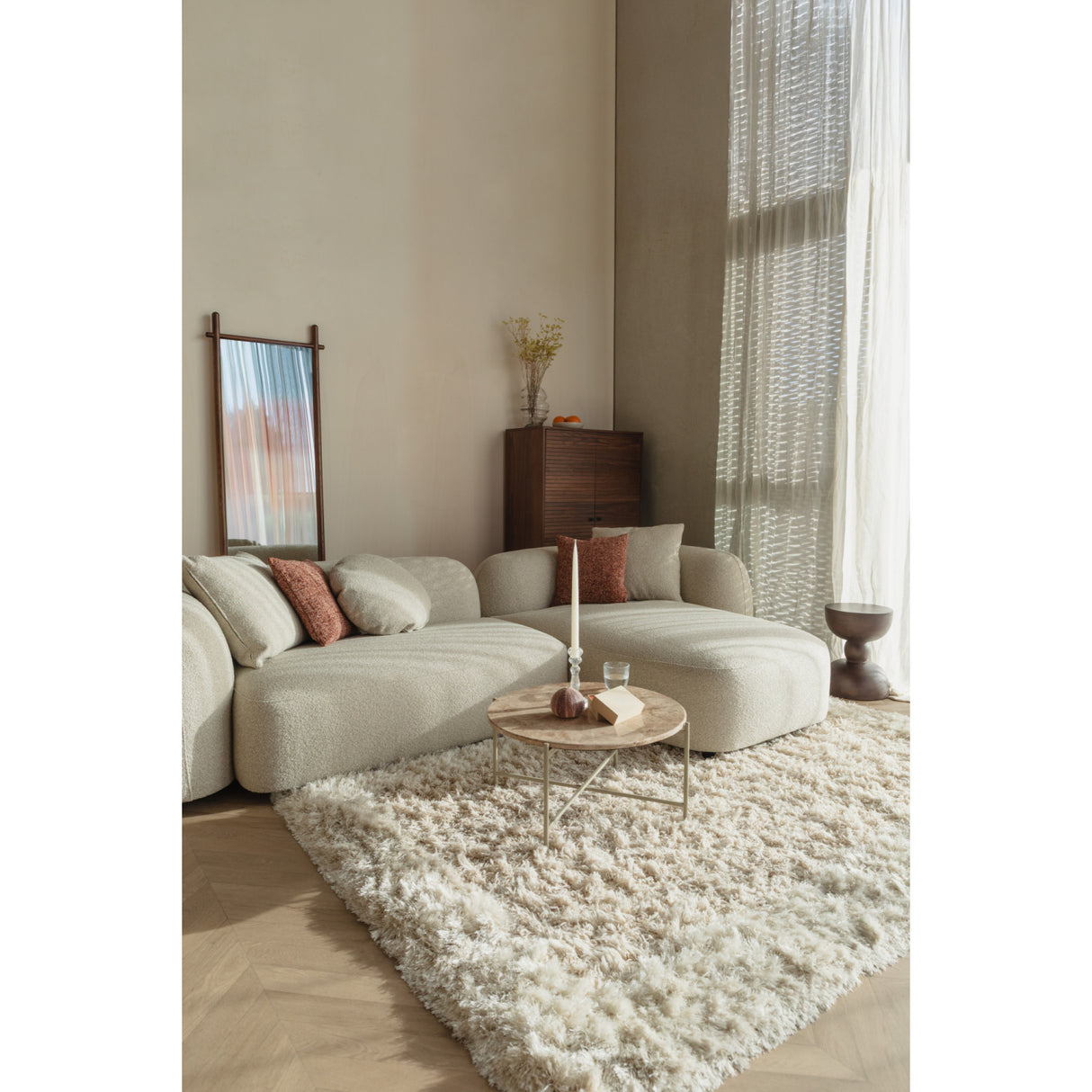 Modern furniture - Beige Sofa with Chaise Lounge - www.oroa.com | Oroa.com