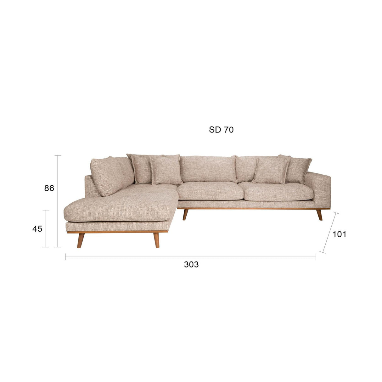 Modern furniture - Brown Fabric Sectional Sofa - www.oroa.com | Oroa.com