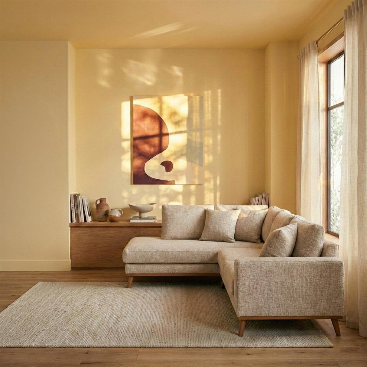 Modern furniture - Brown Fabric Sectional Sofa - www.oroa.com | Oroa.com