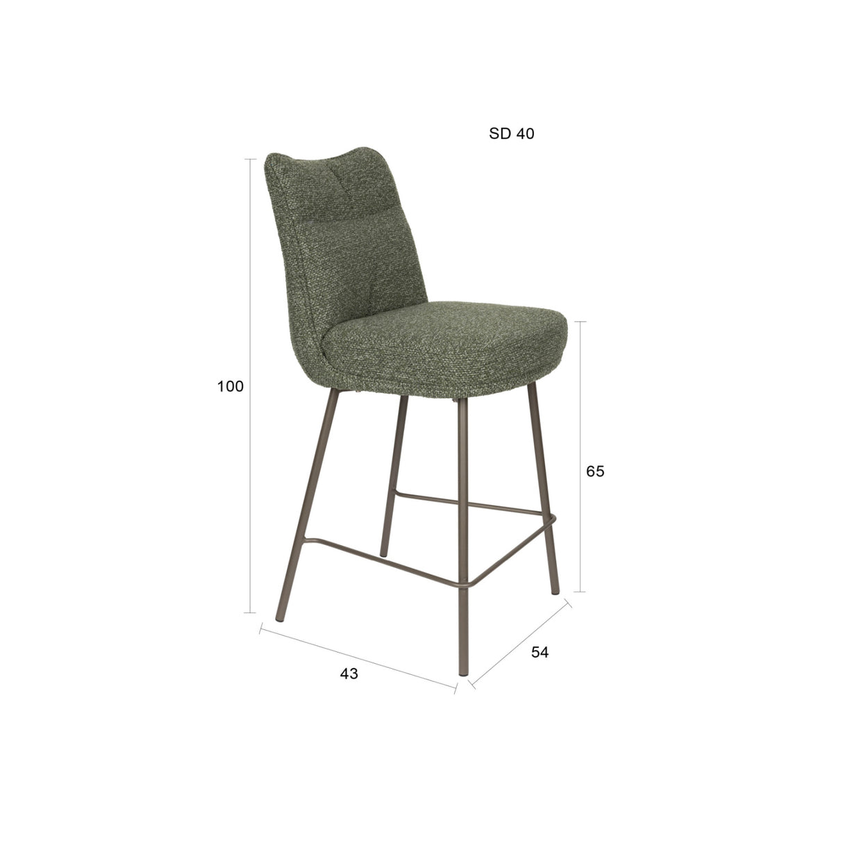 Modern furniture - Upholstered High-Back Counter Stools (2) - www.oroa.com | Oroa.com
