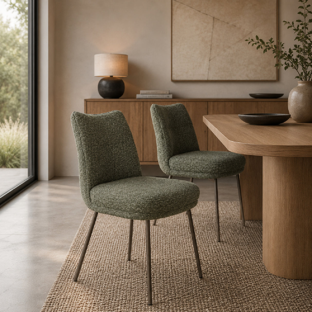 Modern furniture - Upholstered High-Back Dining Chairs (2) - www.oroa.com | Oroa.com