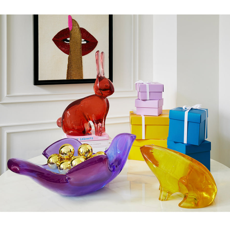 Red Acrylic Decorative Object | Jonathan Adler Rabbit | Oroa.com