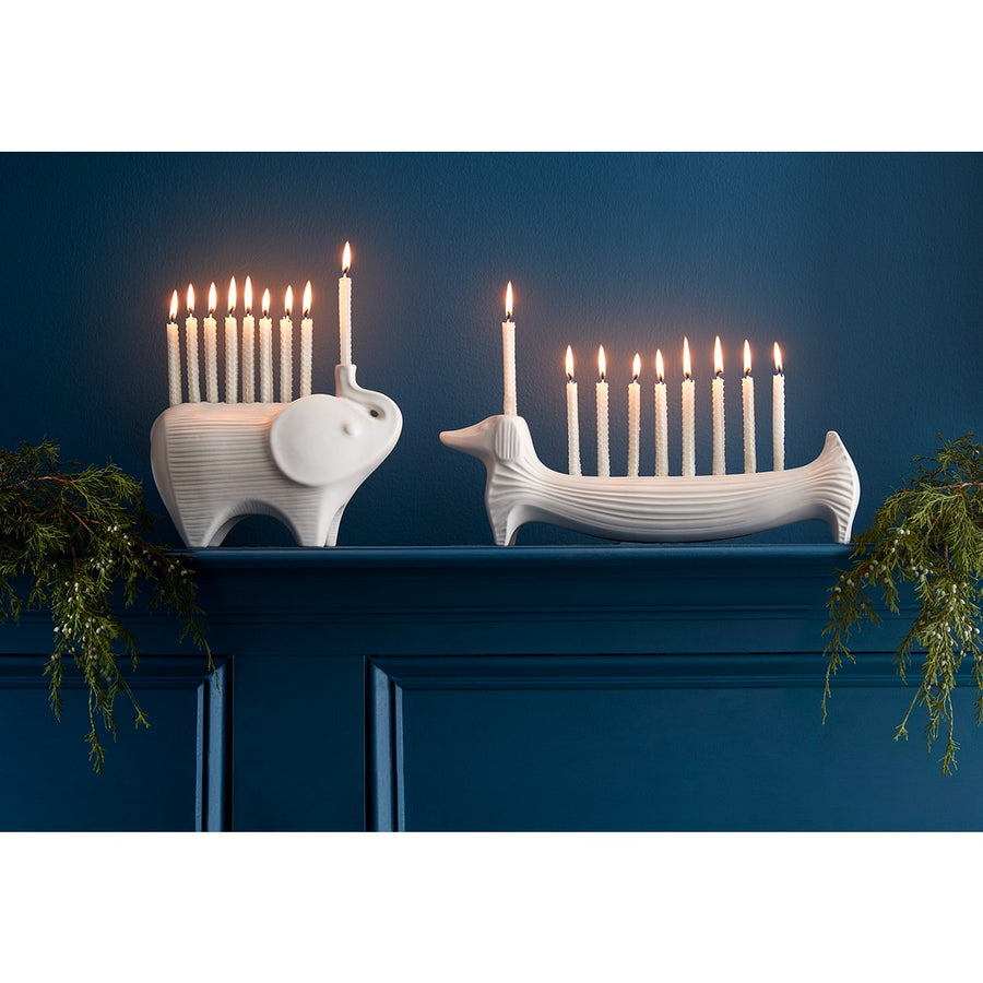 White Stoneware Candle Holder | Jonathan Adler Elephant | Oroa.com