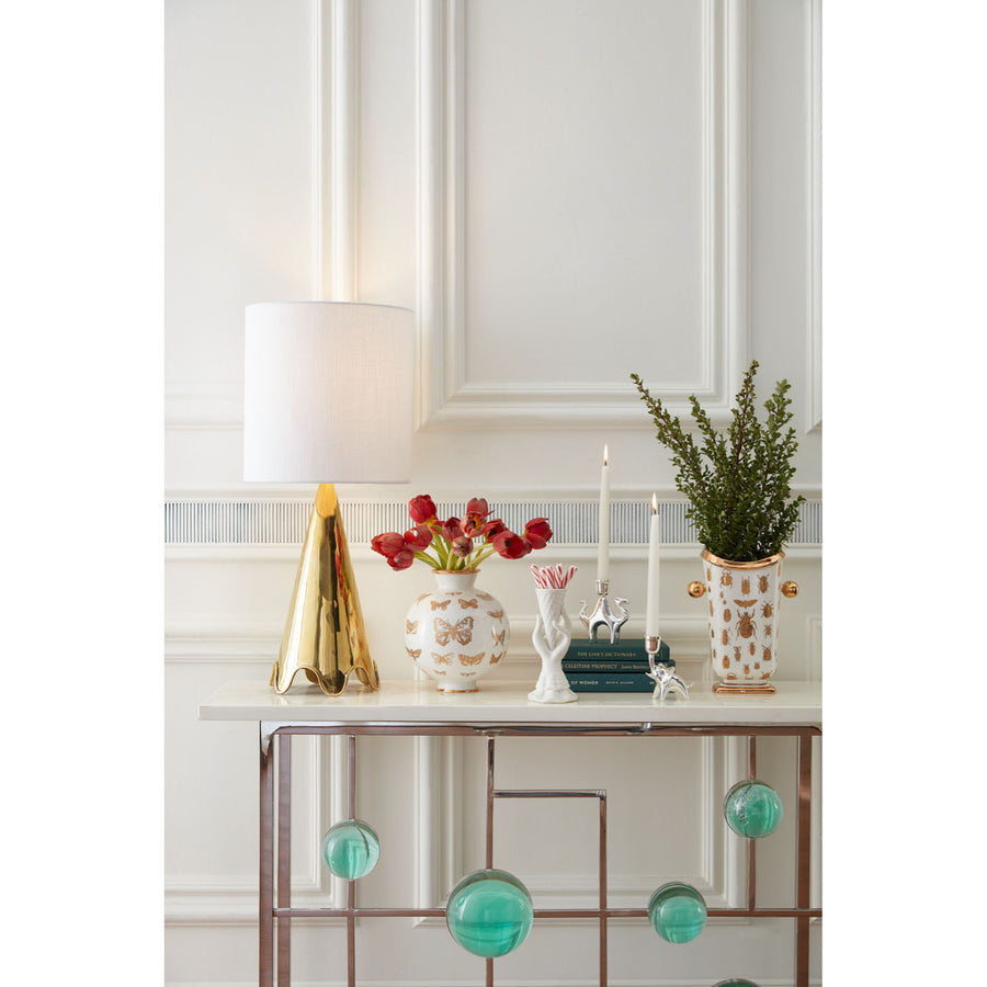 Gold Silhouettes Porcelain Vase | Jonathan Adler Botanist | Oroa.com