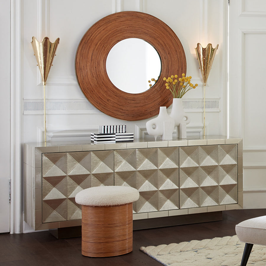Nickel-Plated Faceted Sideboard | Jonathan Adler Talitha | Oroa.com