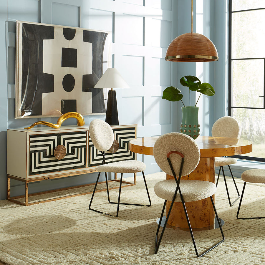 Crisscross Black Steel Dining Chair | Jonathan Adler Caprice | Oroa.com