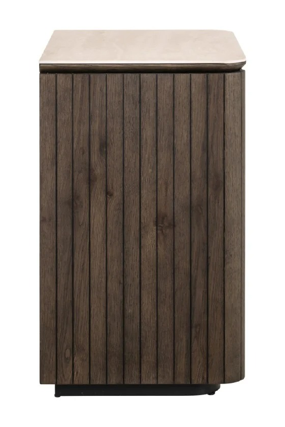 Brown Oak 3-Drawer Nightstand | Oroa.com