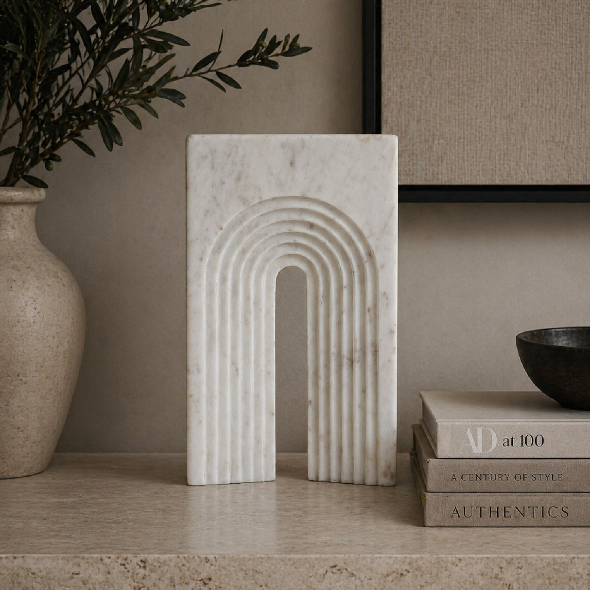 Modern European furniture - Arched Natural Marble Sculpture - www.oroa.com | Oroa.com