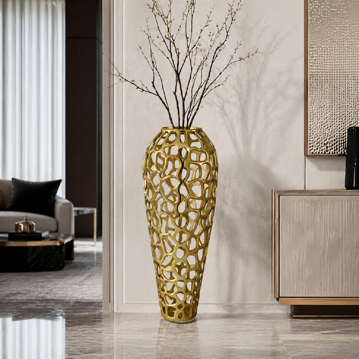 Modern European furniture - Openwork Aluminum Vase - www.oroa.com | Oroa.com