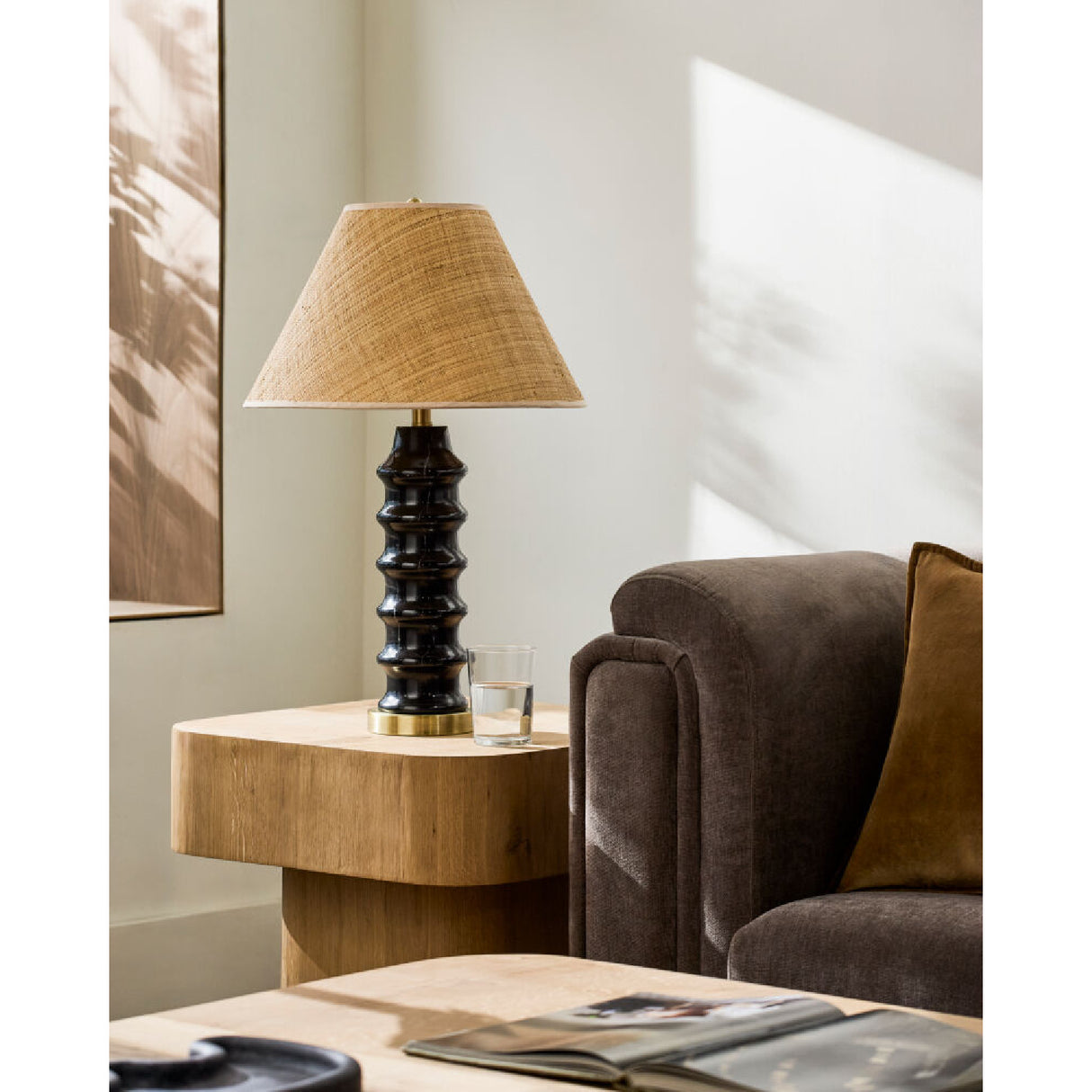 Modern European furniture - Black Ceramic Seagrass Table Lamp - www.oroa.com | Oroa.com