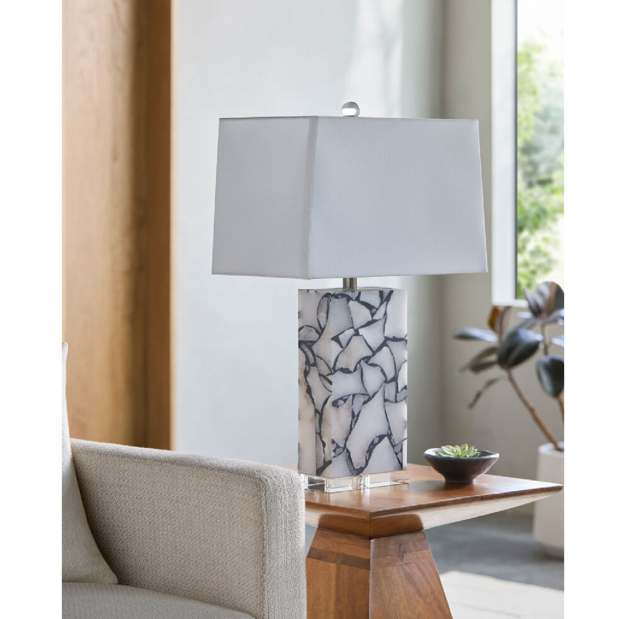 Modern European furniture - Marbled Stone Table Lamp - www.oroa.com | Oroa.com
