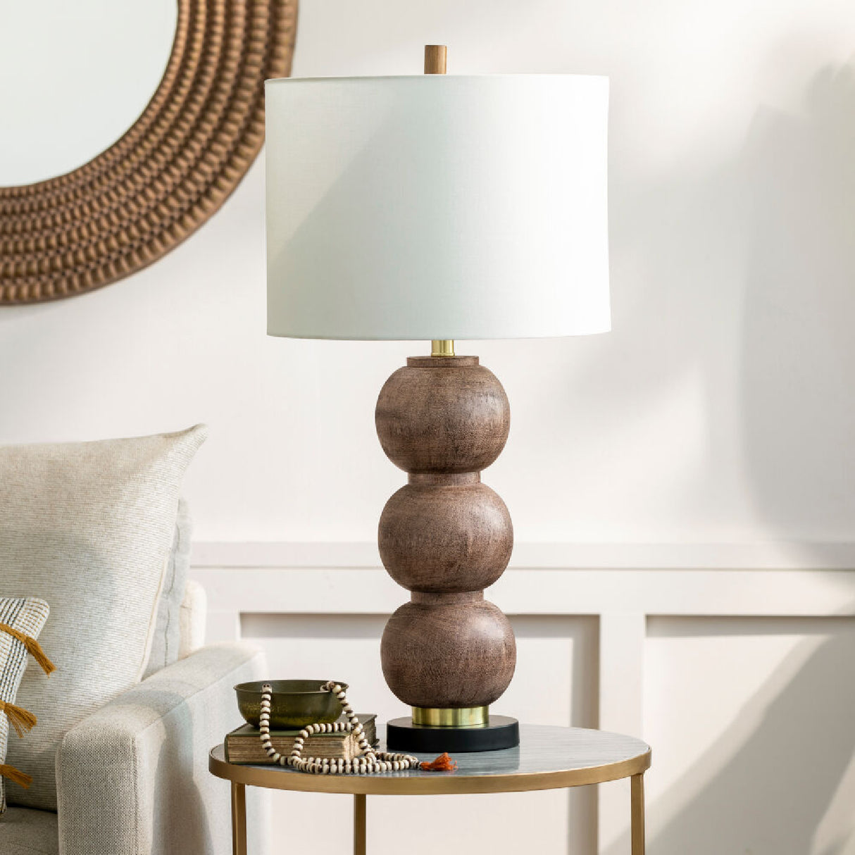 Modern European furniture - Brown Sphere Base Table Lamp - www.oroa.com | Oroa.com