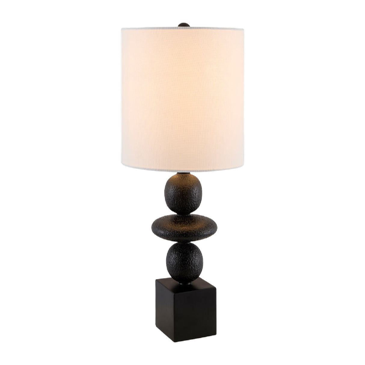 Modern European furniture - Geometric Stacked Linen Table Lamp - www.oroa.com | Oroa.com