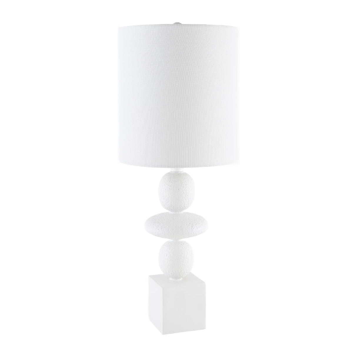 Modern European furniture - Geometric Stacked Linen Table Lamp - www.oroa.com | Oroa.com