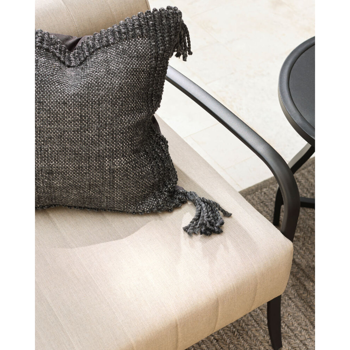 Modern European furniture - Black Aluminum Outdoor Loveseat - www.oroa.com | Oroa.com