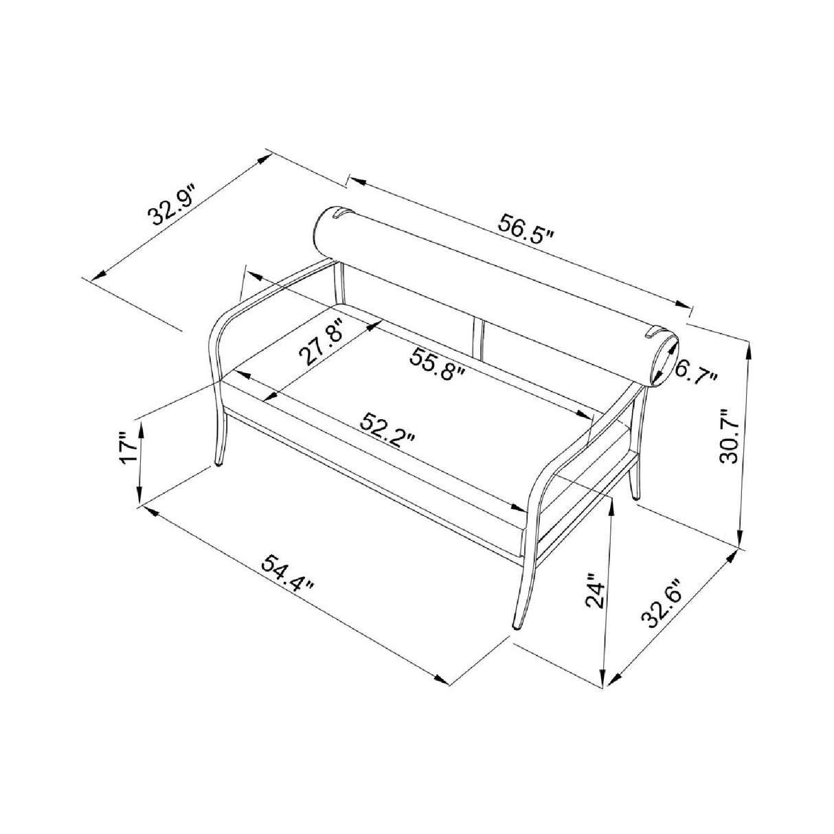 Modern European furniture - Black Aluminum Outdoor Loveseat - www.oroa.com | Oroa.com