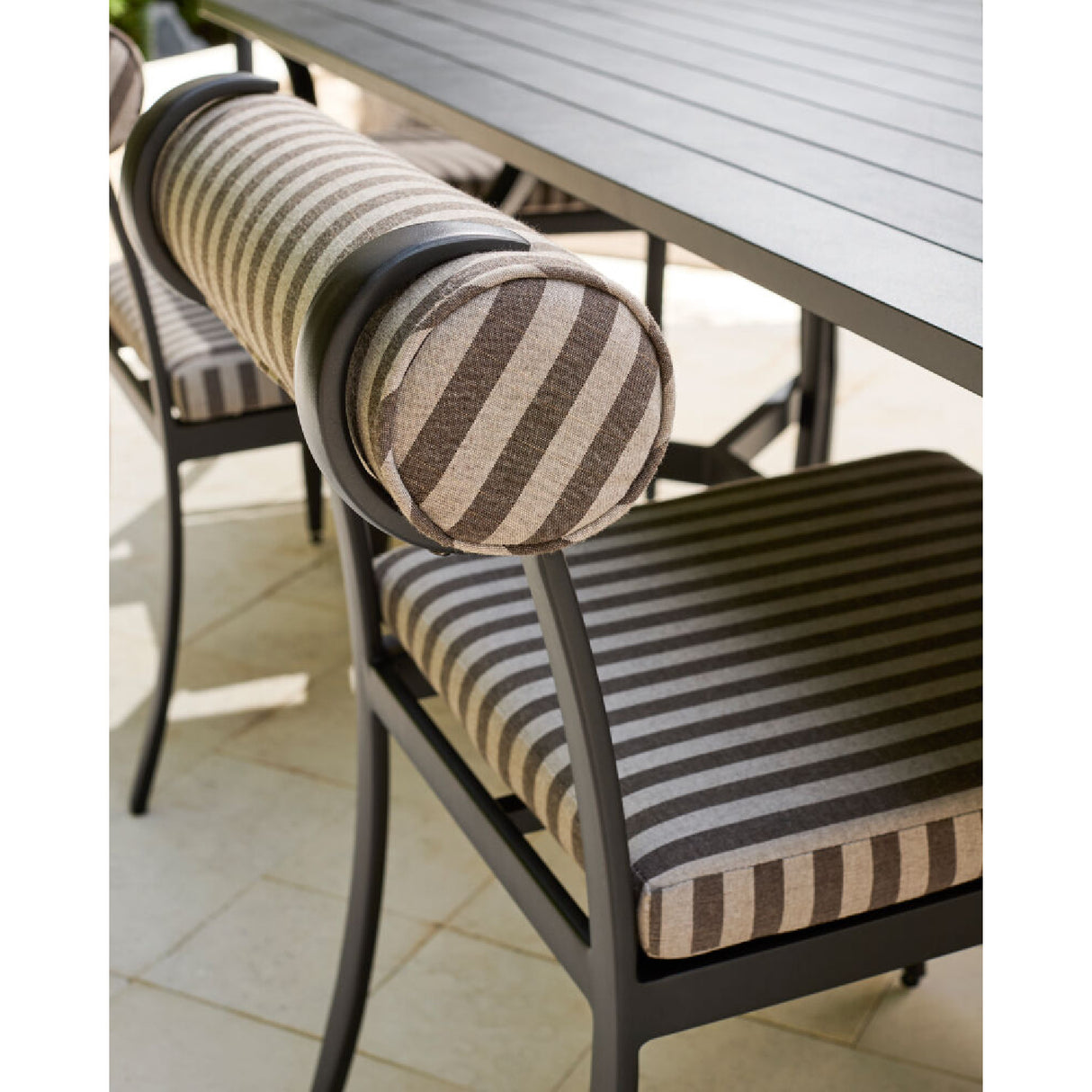 Modern European furniture - Black Aluminum Outdoor Dining Chairs (2) - www.oroa.com | Oroa.com