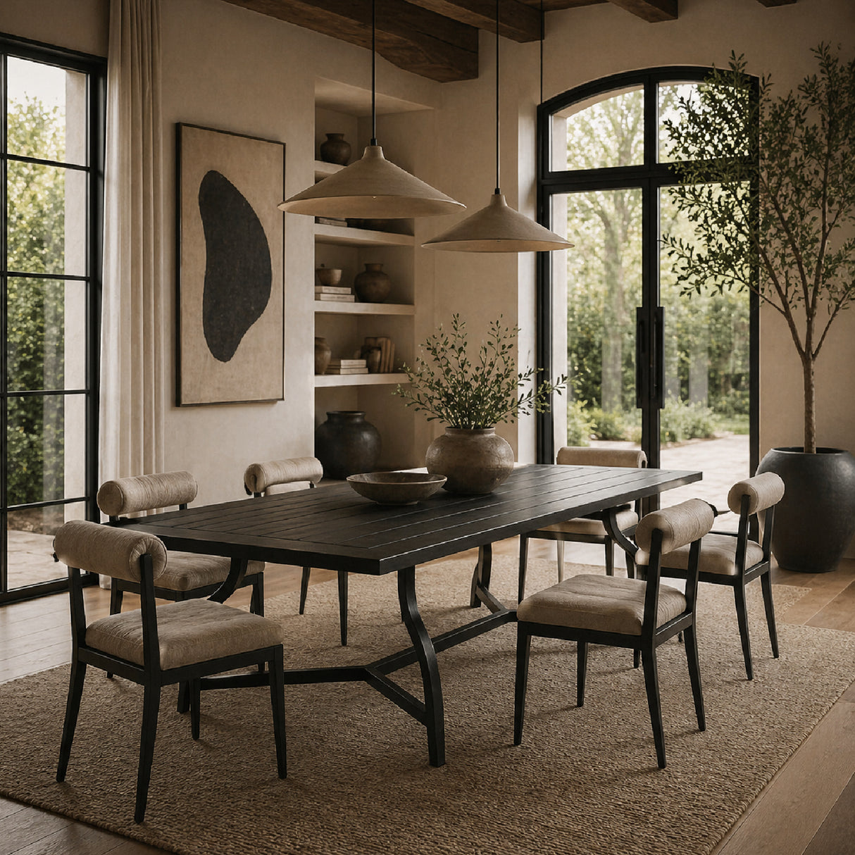 Modern European furniture - Black Aluminum Outdoor Dining Table - www.oroa.com | Oroa.com