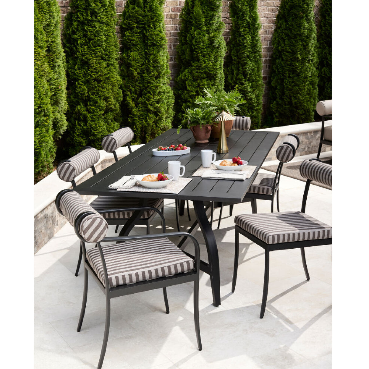 Modern European furniture - Black Aluminum Outdoor Dining Table - www.oroa.com | Oroa.com