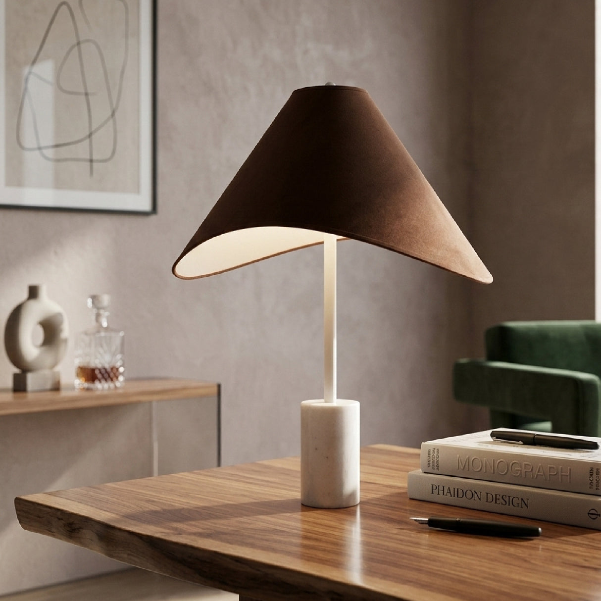 Marble Base Cotton Table Lamp | Oroa.com
