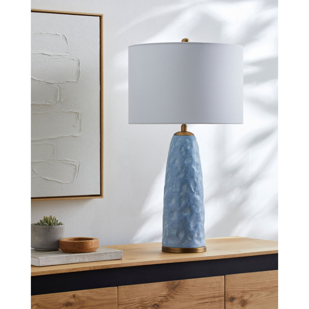 Modern European furniture - Blue Base Accent Table Lamp - www.oroa.com | Oroa.com