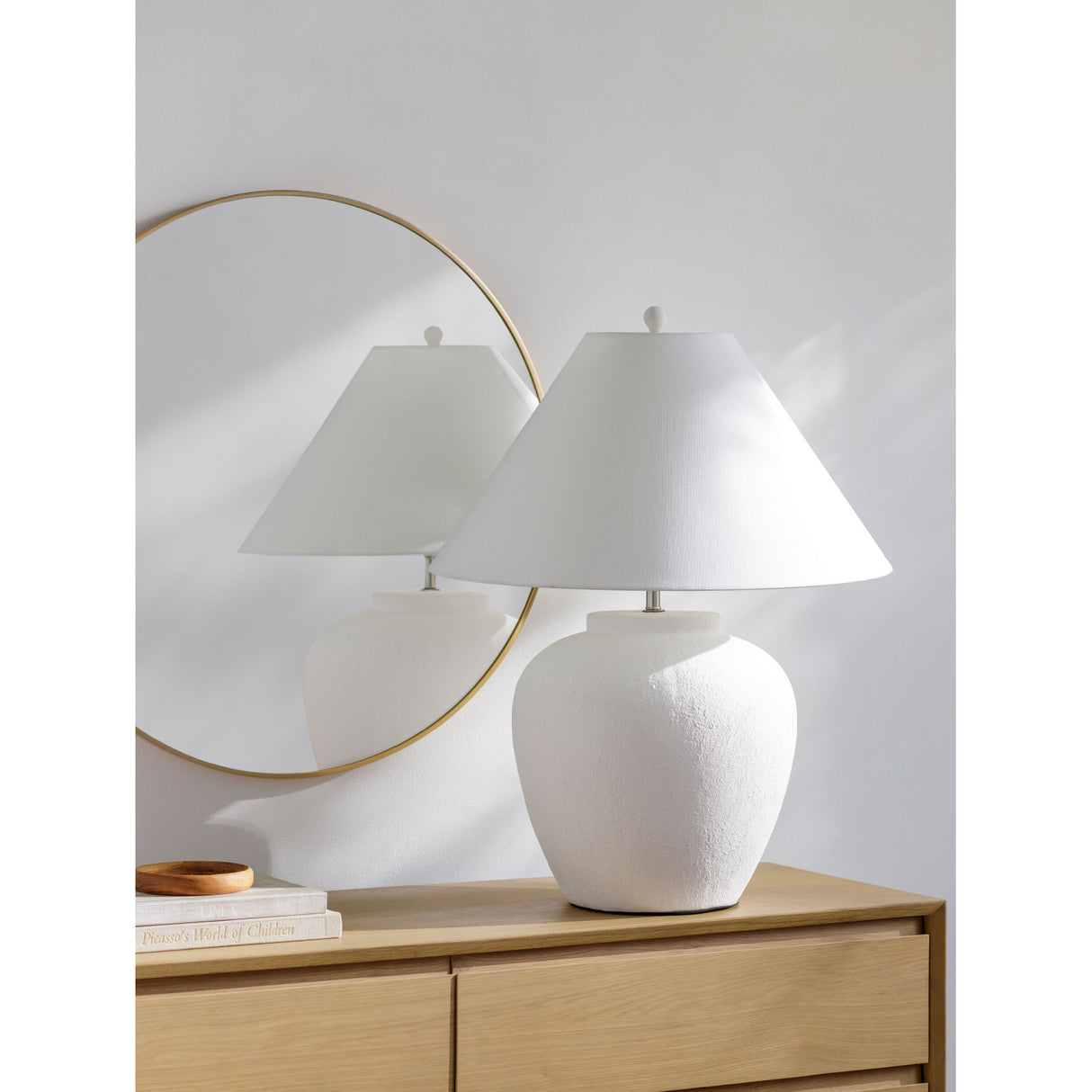 Modern European furniture - Cream Ceramic Accent Table Lamp - www.oroa.com | Oroa.com