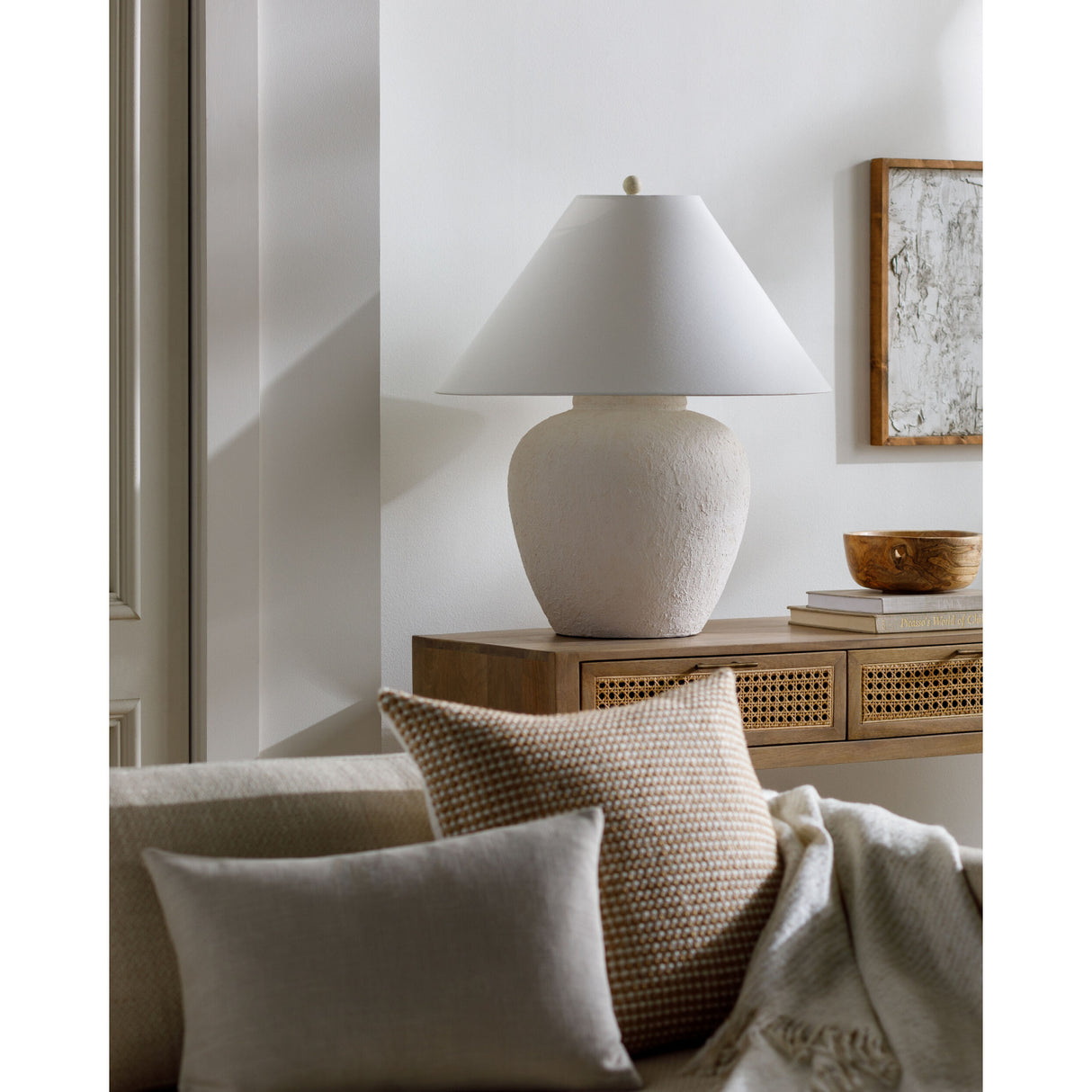 Modern European furniture - Cream Ceramic Accent Table Lamp - www.oroa.com | Oroa.com