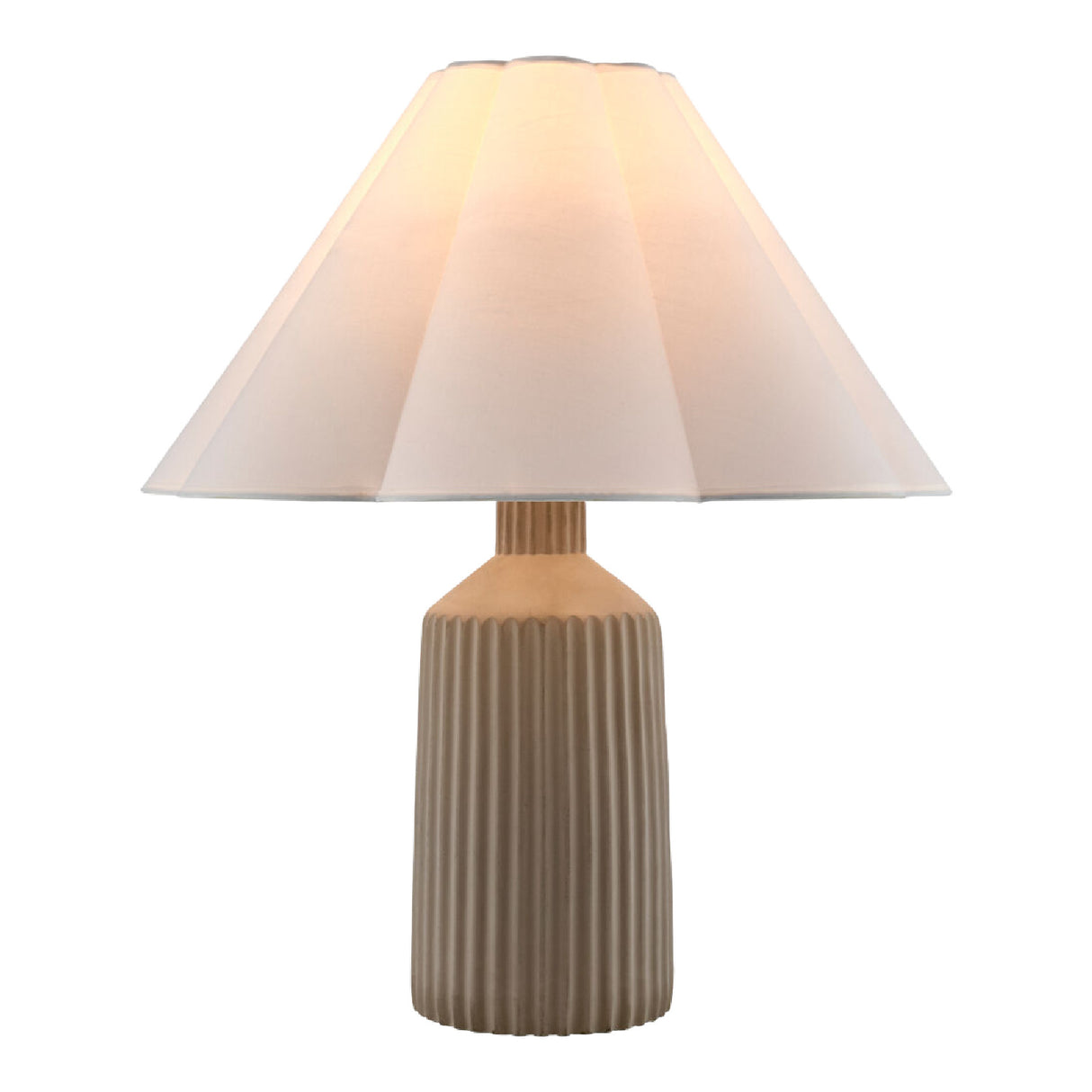 Gray Fluted Concrete Table Lamp | Oroa.com