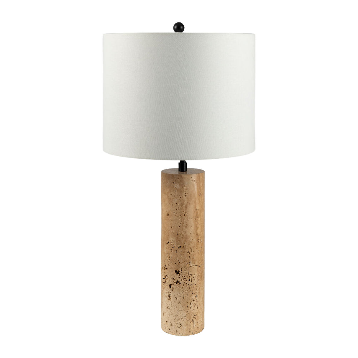 Travertine Cream Linen Table Lamp | Oroa.com