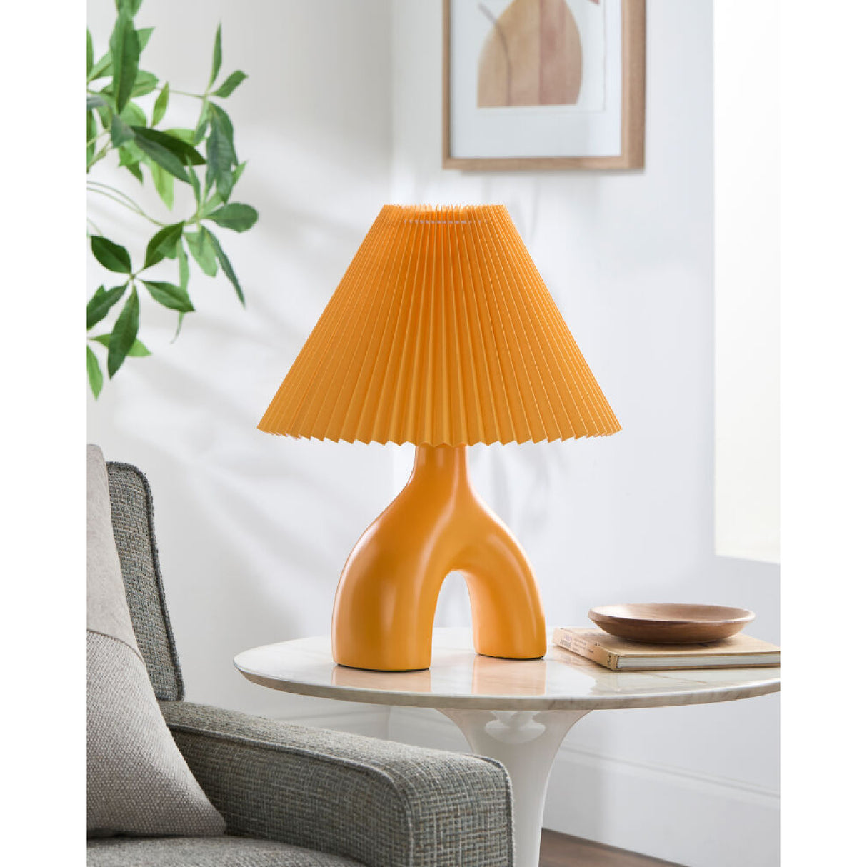 Modern European furniture - Ceramic Cream Linen Table Lamp - www.oroa.com | Oroa.com