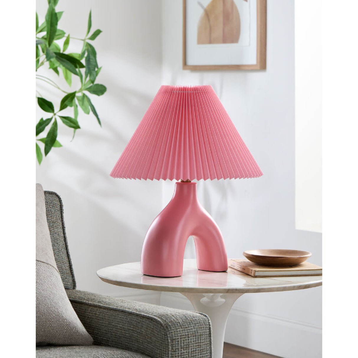 Modern European furniture - Ceramic Cream Linen Table Lamp - www.oroa.com | Oroa.com