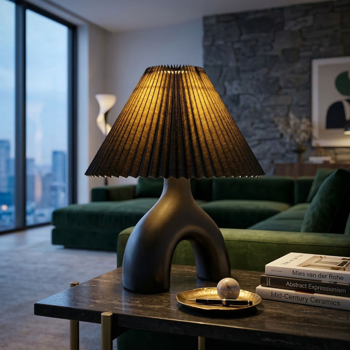 Modern European furniture - Ceramic Cream Linen Table Lamp - www.oroa.com | Oroa.com