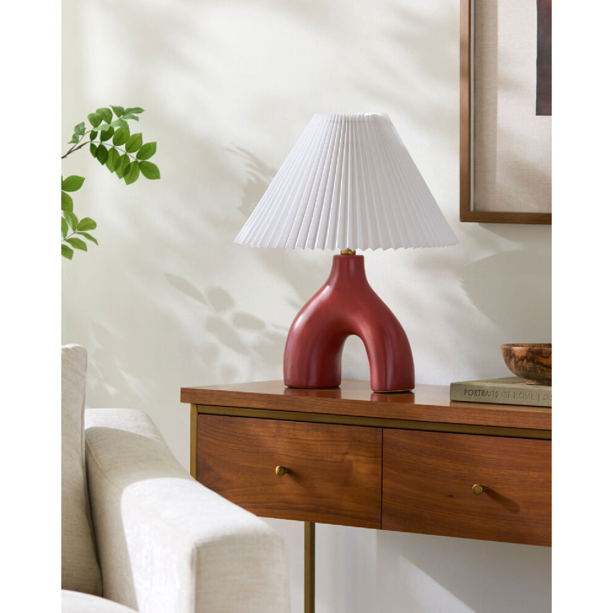 Ceramic White Linen Table Lamp | Oroa.com