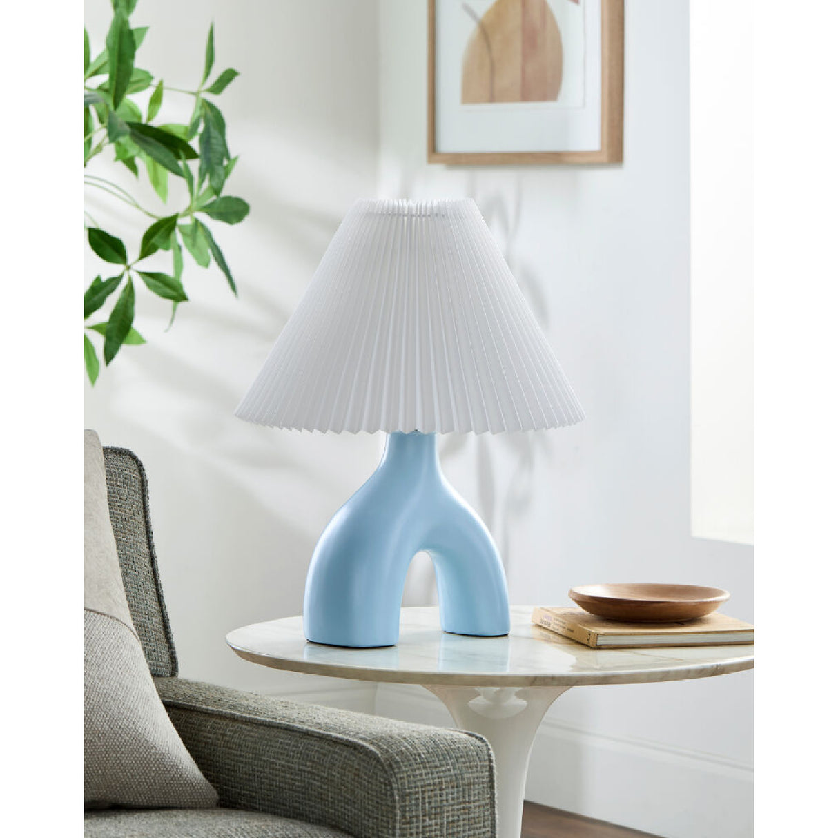 Ceramic White Linen Table Lamp | Oroa.com