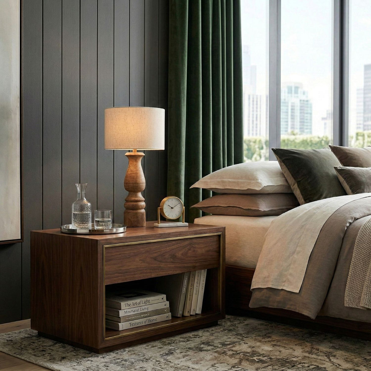 Beige Linen Accent Table Lamp | Oroa.com