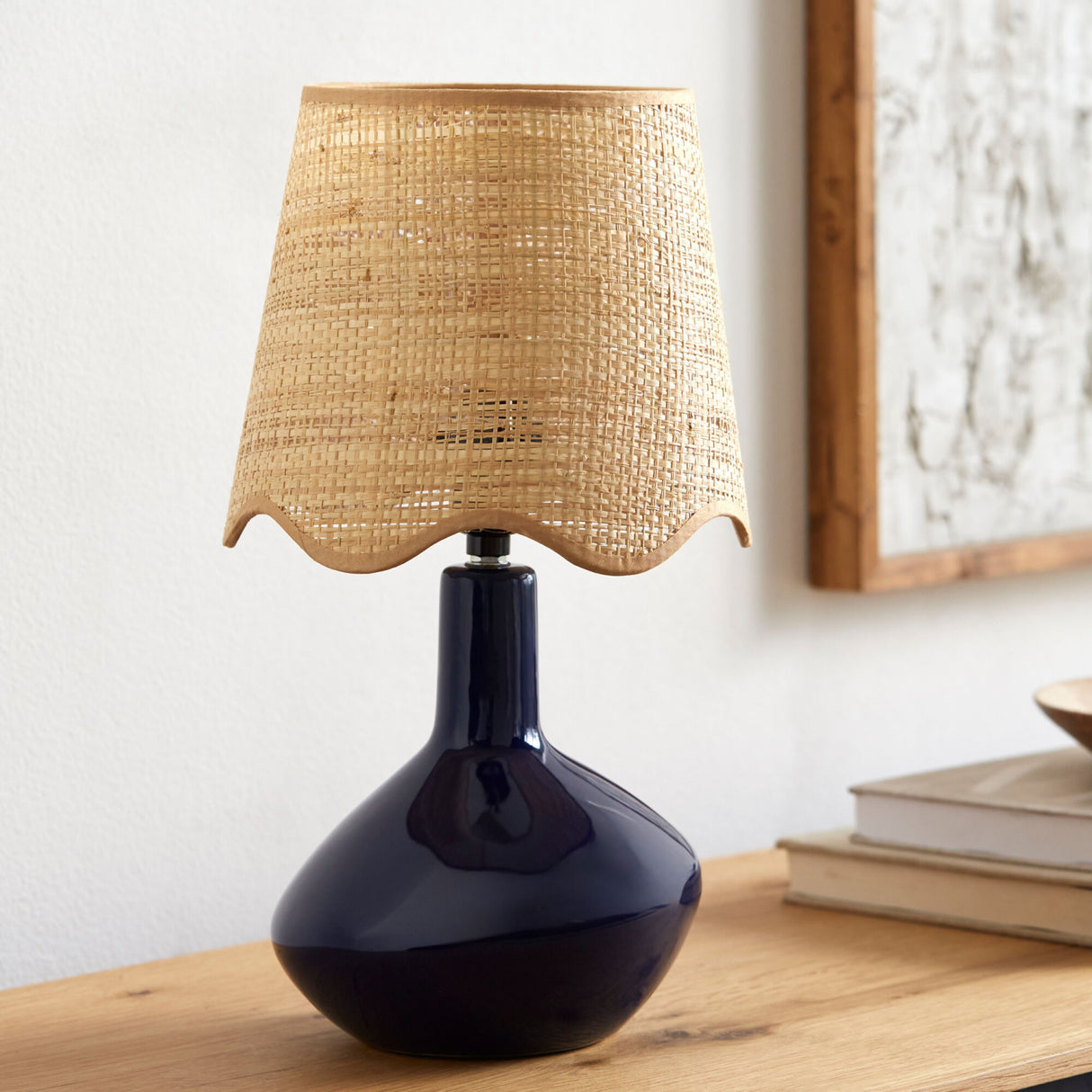 Modern European furniture - Wavy Rattan Accent Table Lamp - www.oroa.com | Oroa.com