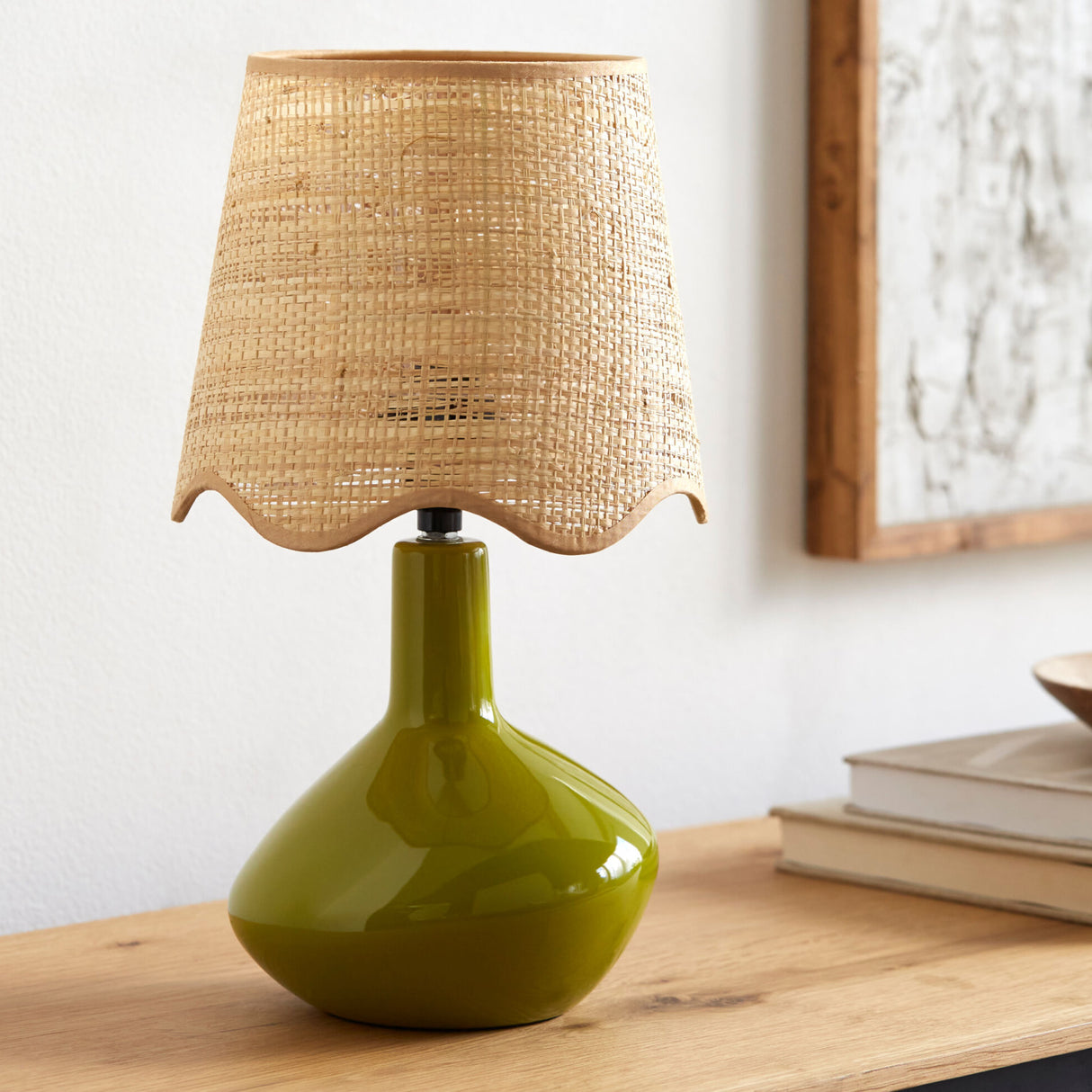Modern European furniture - Wavy Rattan Accent Table Lamp - www.oroa.com | Oroa.com