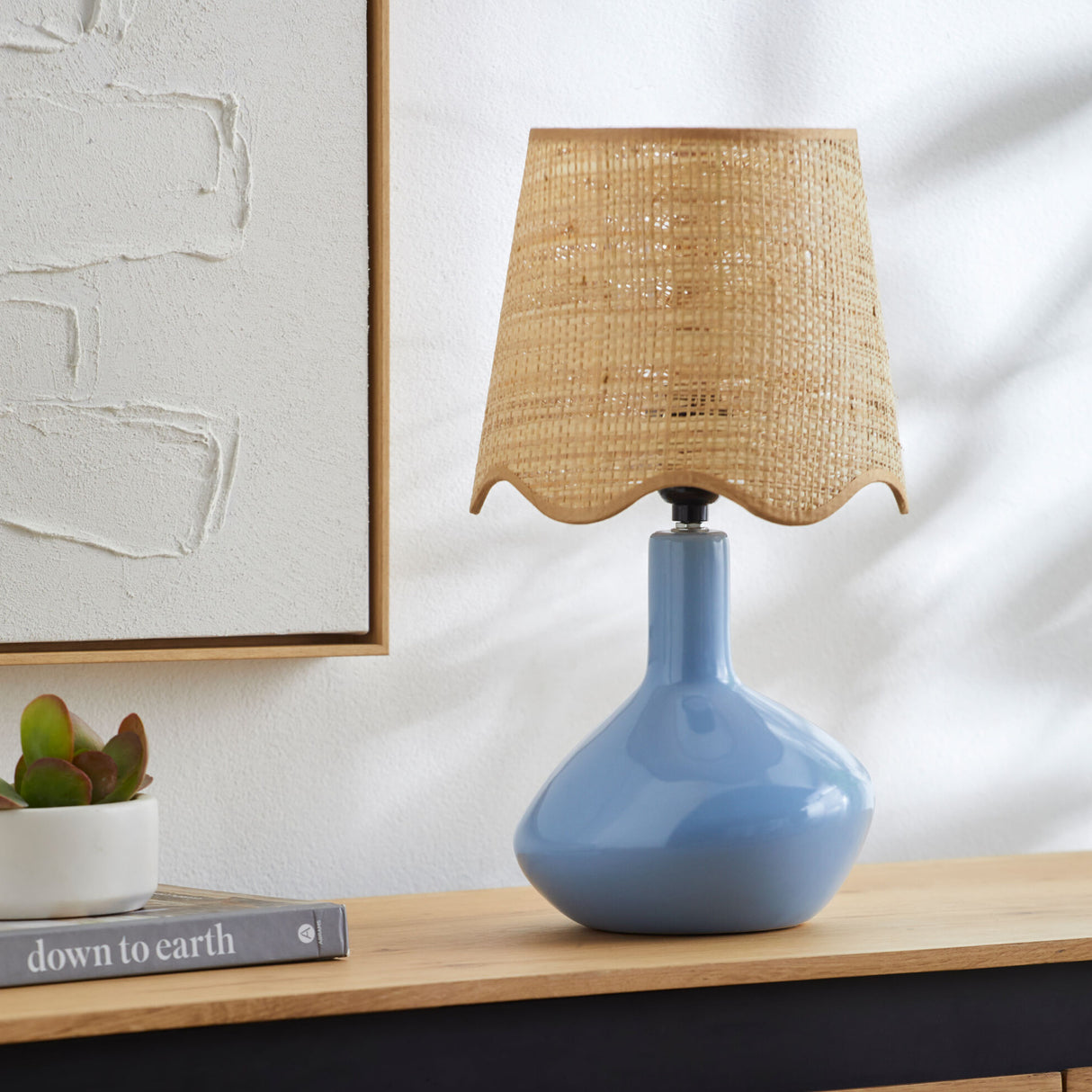 Modern European furniture - Wavy Rattan Accent Table Lamp - www.oroa.com | Oroa.com