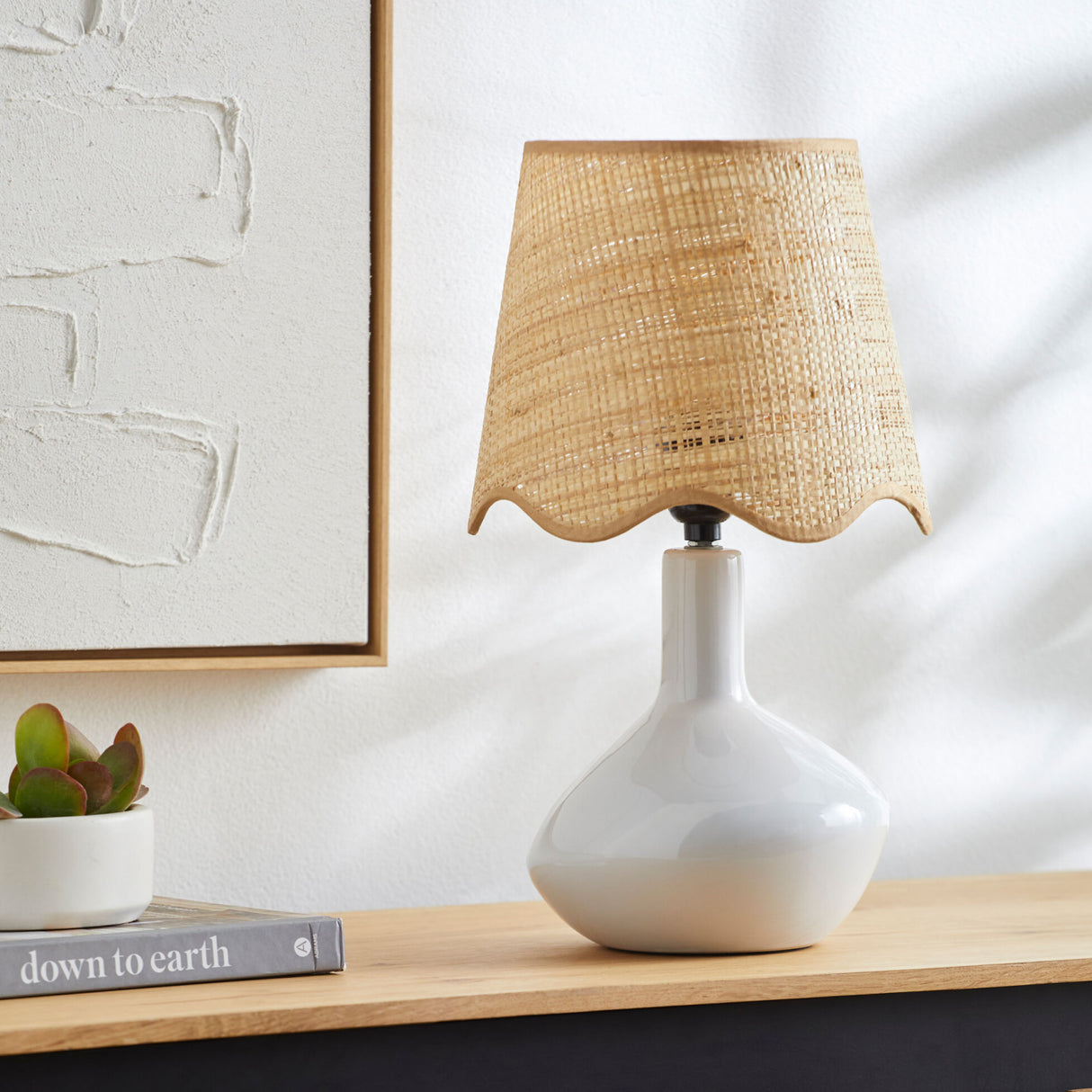 Modern European furniture - Wavy Rattan Accent Table Lamp - www.oroa.com | Oroa.com