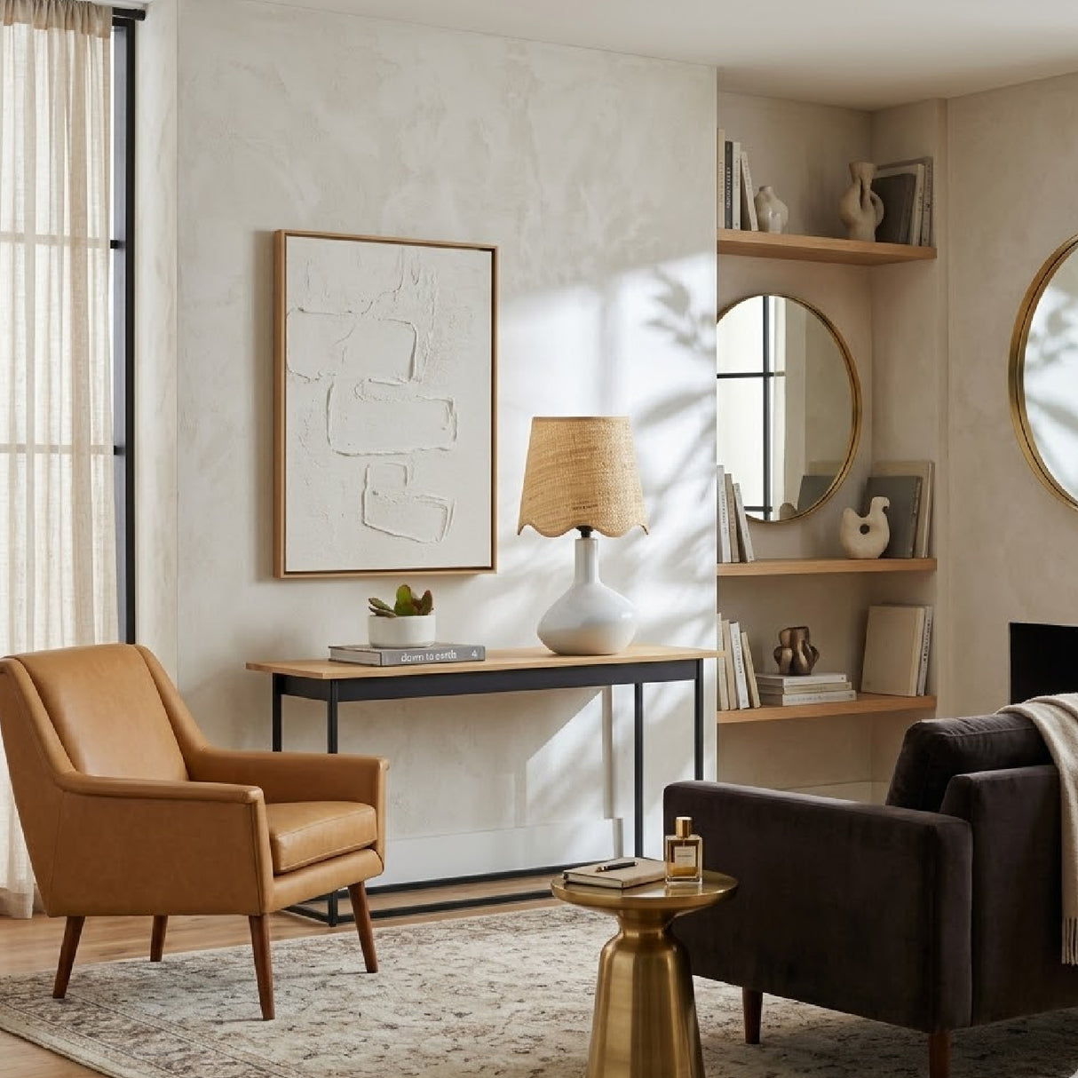 Modern European furniture - Wavy Rattan Accent Table Lamp - www.oroa.com | Oroa.com