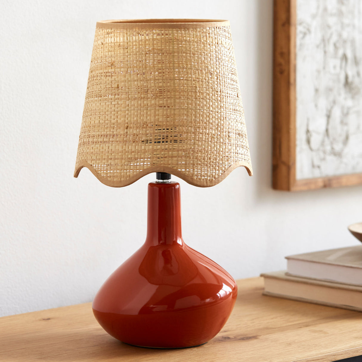 Modern European furniture - Wavy Rattan Accent Table Lamp - www.oroa.com | Oroa.com